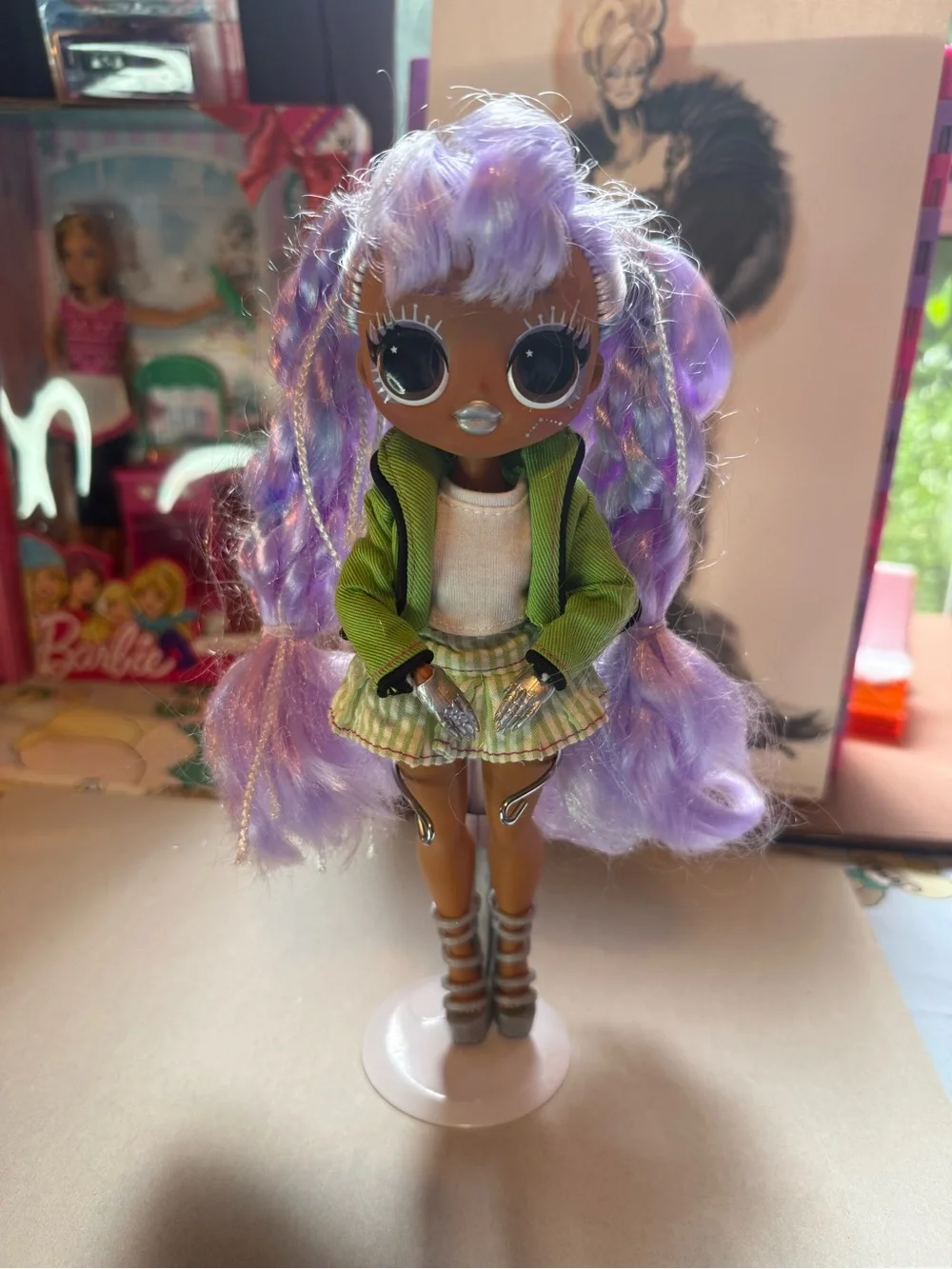 L.O.L. Doll with Lavender Hair and Green Outfit